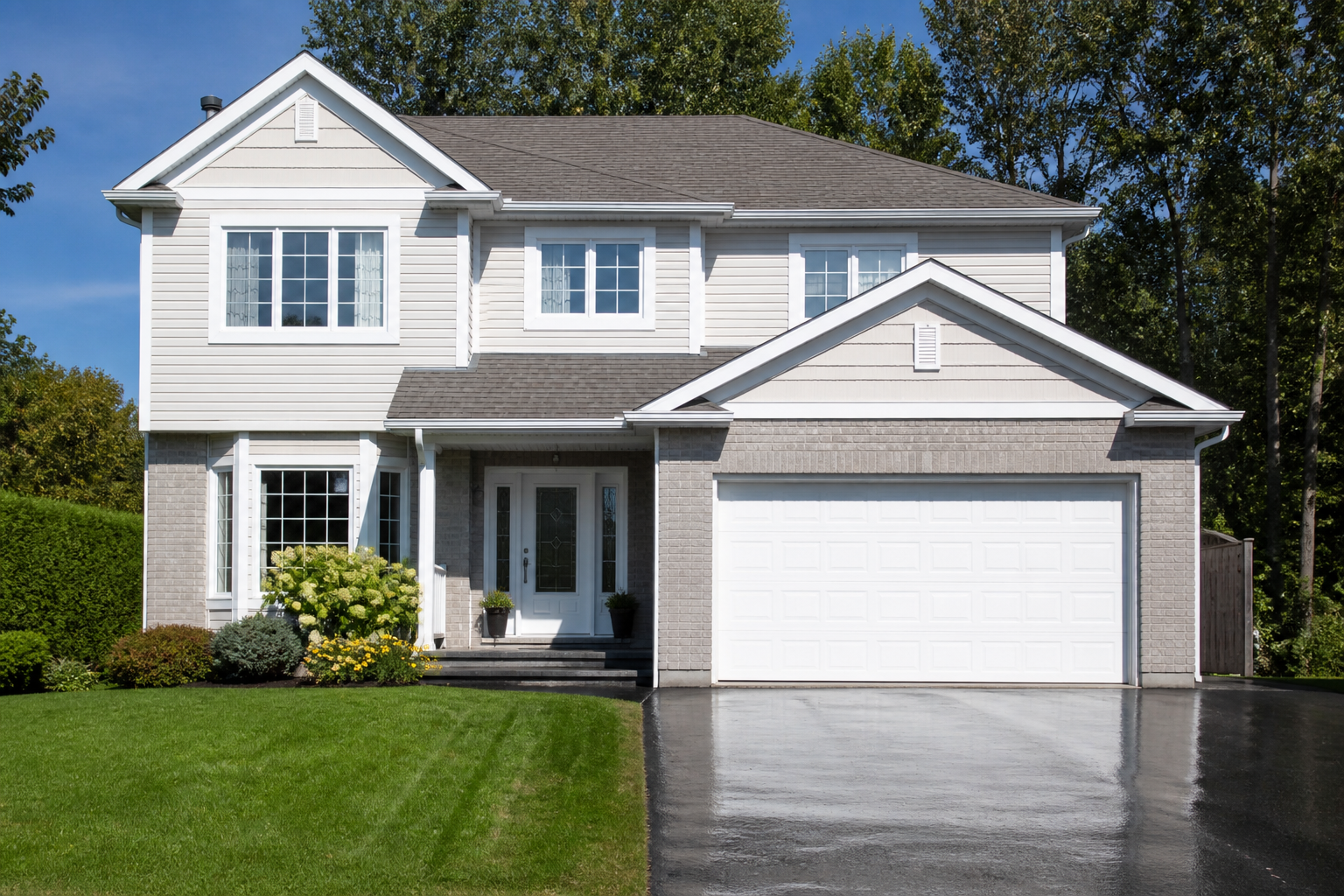 Two-storey home exterior after a full clean