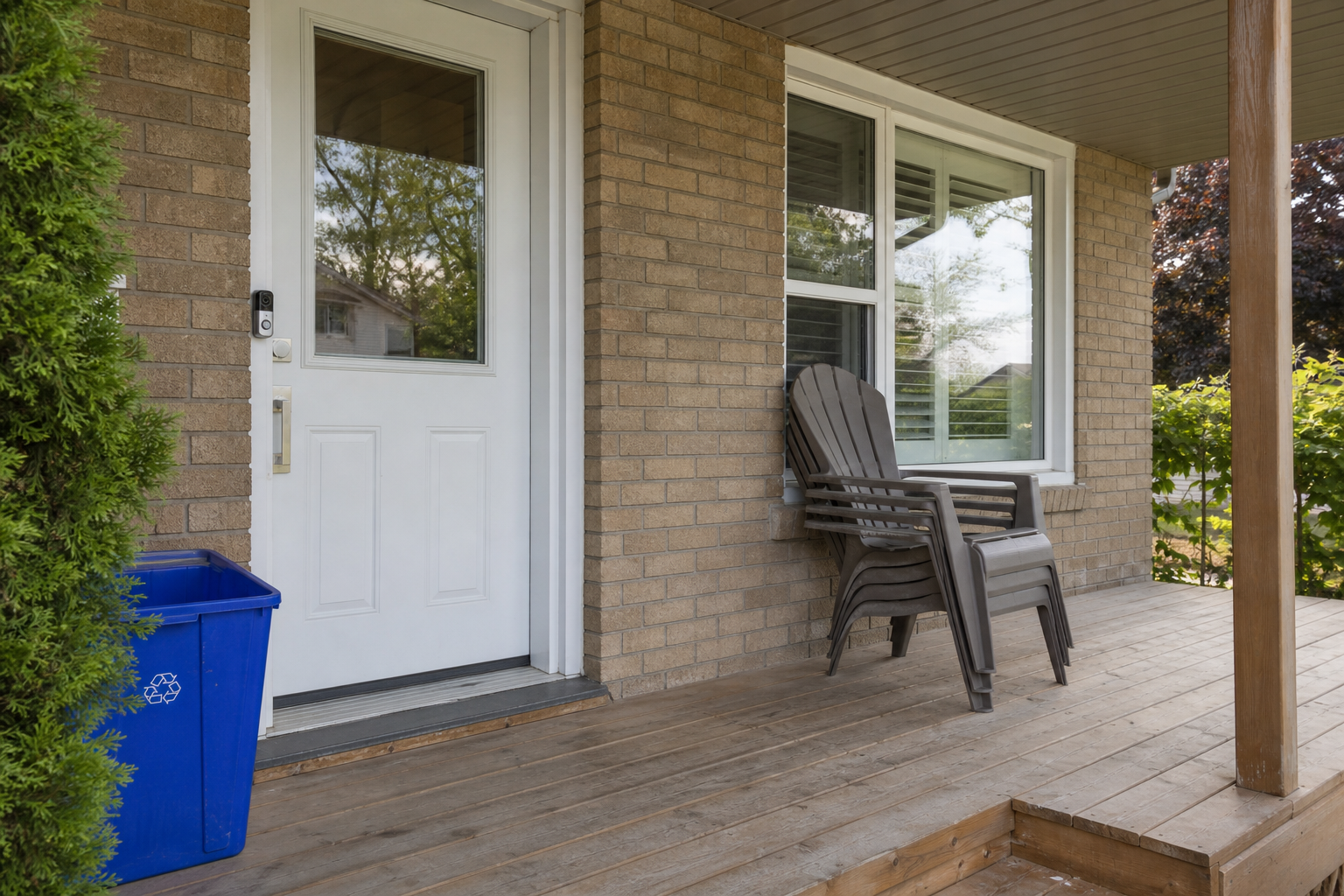 Senior home assistance on a porch